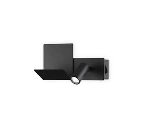 Applique Moderna Komodo-2 Metallo Nero Led 4,5W 3000K Luce Calda