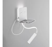 Applique in metallo verniciato con flessibile + porta usb Perenz