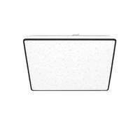 BRILONER - Plafoniera LED con cielo stellato, plafoniera LED decorazione a stelle, effetto retroilluminato, piatto, luce bianca neutra, 370x370x45 mm, nero