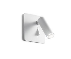 Applique Moderna Lite Metallo Bianco Led 3W 3000K Luce Calda