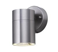 Applique Moderna Metro Acciaio Argento Vetro Trasparente 1 Luce Gu10