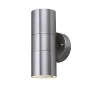 Applique Moderna Metro Acciaio Argento Vetro Trasparente 2 Luci Gu10 [EEK: A++]