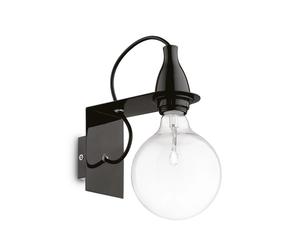 Applique Moderna Minimal Metallo Nero 1 Luce E27 8W 3000K Luce Calda [EEK: A++]