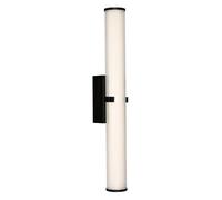 Applique Moderna Morsetto Acciaio Nero Vetro Bianco Led 23W 3000K