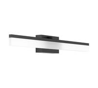 Eglo Palmital Lampada da parete a LED, applique in stile minimalista per lo specchio del bagno, in metallo nero e plastica satinata, lampada per il bagno e il corridoio, bianco caldo, IP44