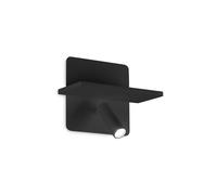 Applique Moderna Piano Metallo Nero 2 Luci Led 10W 3000K Luce Calda