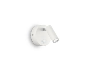 Applique Moderna Round Page Metallo Bianco Led 3W 3000K Luce Calda