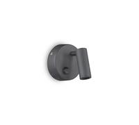 Applique Moderna Round Page Metallo Nero Led 3W 3000K Luce Calda