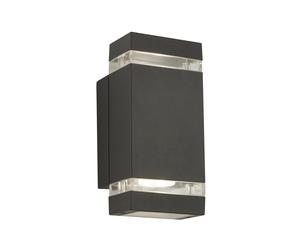 Applique Moderna Sheffield Alluminio Grigio Policarbonato 2 Luci Gu10