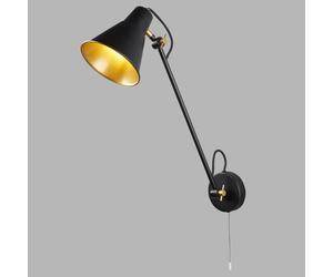 Applique Moderna Swinf Arm Acciaio Nero Oro 1 Luce E27