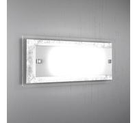 Applique Moderna Tray Metallo Bianco Vetro Foglia Argento 2 Luci E27 [EEK: A++]