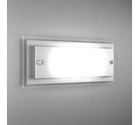 Applique Moderna Tray Metallo E Vetro Bianco 2 Luci E27 [EEK: A++]