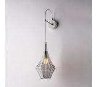 Applique Moderna Zeus Metallo Bianco Vetro Grigio Fumè 1 Luce E14