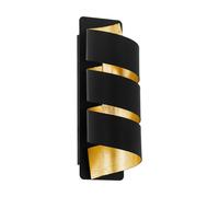 Applique moderno design nero e foglia oro a 1 luce GL0363