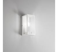 APPLIQUE MONDRIAN BIANCA 1 LUCE ATTACCO E27 IP44 11X13X23,6CM IN METALLO E VETRO