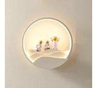 Applique murale LED pour chambre d'enfant, style astronaute, luminaire mural blanc, style nordique moderne, à intensité variable, idéal pour un couloir, une chambre d'enfant, une table de chevet ou un