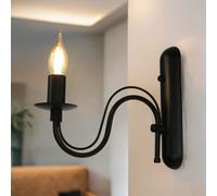 Applique Nera E14 Lampada Da Parete Rustica Lampada Da Parete In Stile Country