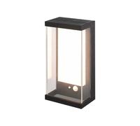 APPLIQUE NERO A LED CON PANNELLO SOLARE 3000K, 8,3X12,6X25,2 CM