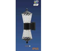 Applique NERO O GRIGIO IP65 da muro con portalampada con Doppio Attacco e27