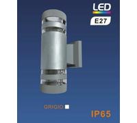 Applique NERO O GRIGIO IP65 da muro con portalampada E27 con Doppio Attacco