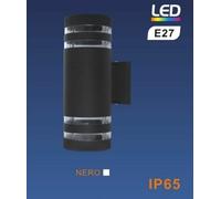 Applique NERO O GRIGIO IP65 da muro con portalampada E27 con Doppio Attacco