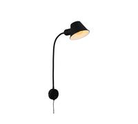 BRILONER - Lampada da letto flessibile, lampada da letto regolabile, interruttore a levetta, 1x presa E27 max. 10 watt, cavo incluso, nero, 55 cm