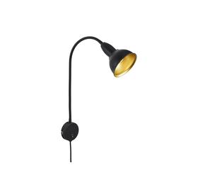 Applique Nordico Hygge Metallo Nero Oro 1 Luce E14