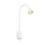 Briloner - Lampada da lettura con porta USB, interruttore on/off, orientabile, applique da interno, lampada da parete, lampada da letto, lampada da comodino, lampada da comodino, alta 50 cm, bianco