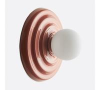 Applique o plafoniera, ceramica e vetro opalino, diametro 24,5 cm, HOLI Marrone TU