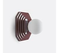 Applique o plafoniera, in ceramica e vetro opalino, HOLI Rosso TU