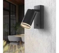 Applique orientabile lampada a parete portalampada attacco gu10 on off nero mr02 [EEK: A]