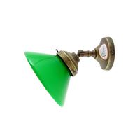 Applique ottone brunito,lampada parete illuminazione con vetro ministeriale an6