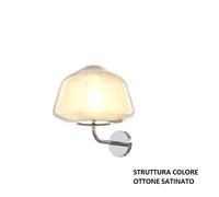 APPLIQUE OTTONE SAT. VETRO ALPHA AMBRA 1176OS-A ALPHA-AM