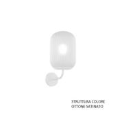 APPLIQUE OTTONE SATINATO 1 LUCE VETRO BIANCO FOG 1181OS-AT-BF