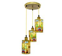 Applique,Padario in Vetro Colorato [3 Luci], Paralume da 4,7 Pollici,Pada da Soffitto Regolabile in Altezza,Padario Antico E26R Soggiorno, Camera da Letto, Sala da Pranzo, Cucina