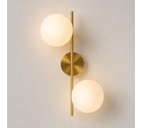 Applique Parete 2 Sfere Vetro, Attacco G9 Lampada da Muro Design Moderno Vintage