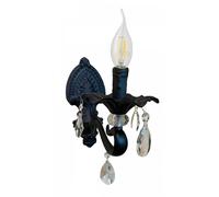 Applique parete a candelabro stile vintage attacco e14 lampada a muro retro nero onforme]