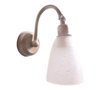 Applique parete In vetro bianco avorio oro shabby chic classico 1 LUCE specchio