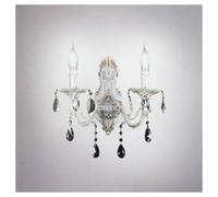 APPLIQUE PARETE MURO CLASSICA 2 BRACCI ATTACCO E14 CON CRISTALLI PENDENTI E01-2