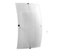 APPLIQUE PARETE MURO PLAFONIERA VETRO RETTANGOLARE BIANCO SPAZZOLATO LUCE 3018 [EEK: 10 stelle]