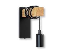 Vetrineinrete® Applique da parete stili industriale lampada decorativa da muro retrò vintage in metallo e legno attacco E27