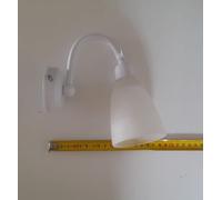 Applique parete vetro metallo bianco classica orientabile specchio bagno 1 luce