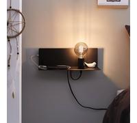 Applique Paulmann Devara, nera 40 cm E27 porta USB Paulmann