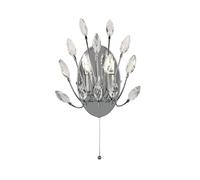 Applique Peacock 2Lt - Metallo cromato e cristallo