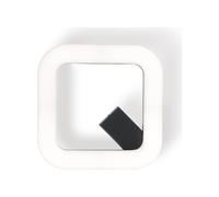 Lampada da parete in alluminio pressofuso QUASAR APPLIQUE QUADRA 20W LED 3000K Dimensioni 21x25,6xh 25,6 cm Luce diretta con diffusore in termoplastico opalino colore GRAFITE GRAFITE