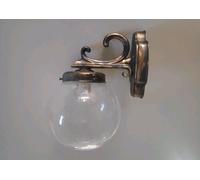 Applique Per Esterno Lanterna In Alluminio Nero Oro Sfera Vetro Classico Rustico