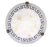 Applique per interni per soffitto e parete Plafoniera stile classicheggiante elegante stile etrusco bronzo e vetro satinato E27