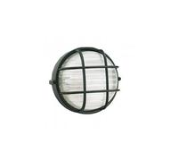 Applique Piccola Gabbia Industriale Tonda Alluminio E Vetro Nero 1 Luce E27 [EEK: A++]