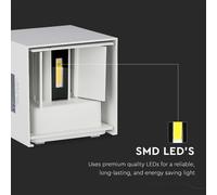 APPLIQUE PLAFONIERA CUBO LED 12W FARO FARETTO LAMPADA DA PARETE MURO DOPPIA LUCE [EEK: F]
