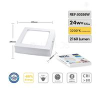 APPLIQUE PLAFONIERA FARETTO QUADRATO DA SOFFITTO A LED 24W 220V LUCE CALDA 3200K